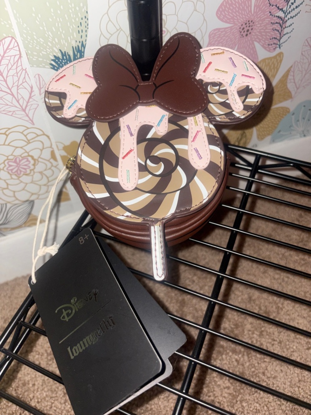 Loungefly Brown & Pink Minnie Ice Cream Swirl Coin Purse. NWT